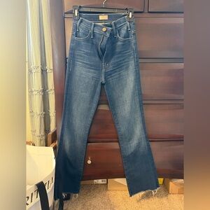 MOTHER Dark Blue Straight-Leg Jeans
